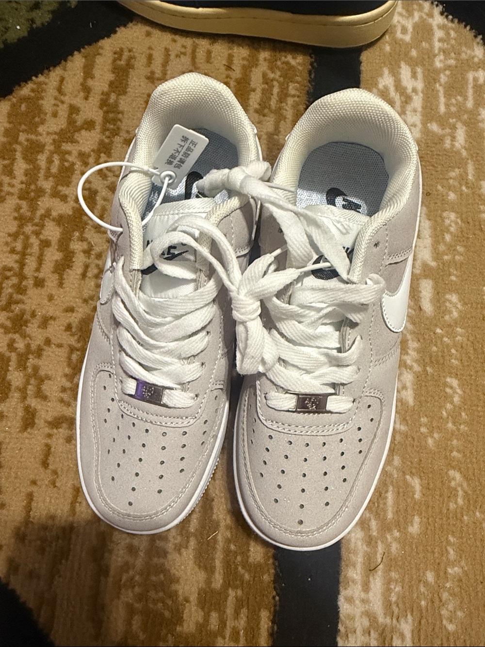 Nike Kids White and Light Gray Low-Top Sneakers